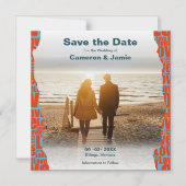 Liebe Typografie Border Your Foto Save the Date Magneteinladung (Vorderseite)