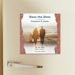 Liebe Typografie Border Your Foto Save the Date Magneteinladung