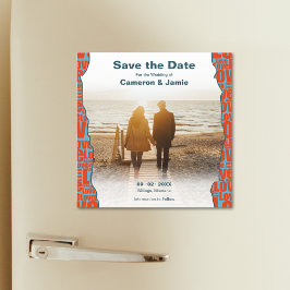Liebe Typografie Border Your Foto Save the Date Magneteinladung