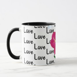 Liebe Typografie Bright Vivid Pink Blume Tasse