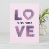 Liebe Typografie Design. Karte (Stehend Vorderseite)