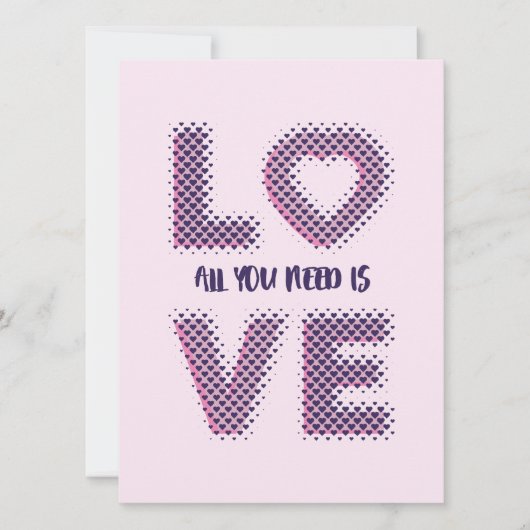 Liebe Typografie Design. Karte (Vorderseite)