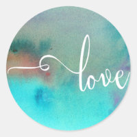 Liebe Typografie, farbenfrohe Abstrakte Wasserfarb