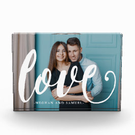 Liebe Typografie Foto und Name Foto Block