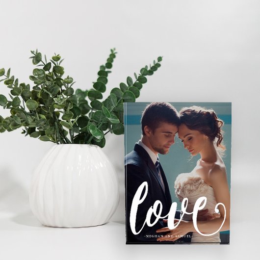 Liebe Typografie Foto und Name Foto Block