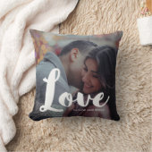 Liebe Typografie Foto und Namen Pillow Kissen (Decke)
