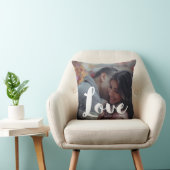 Liebe Typografie Foto und Namen Pillow Kissen (Stuhl )