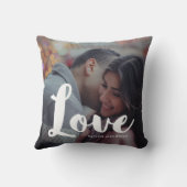 Liebe Typografie Foto und Namen Pillow Kissen (Rückseite)