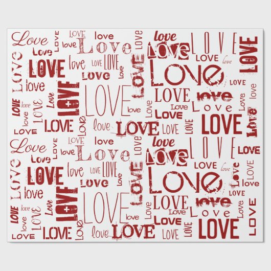 LIEBE! Typografie Geschenkpapier (Flach)