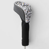 Liebe Typografie Golf Head Cover Design Headcover (angewinkelt)