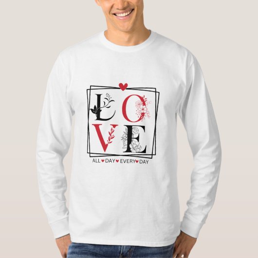 Liebe Typografie Herren-Langschläfer-T - Shirt (Vorderseite)