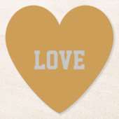 LIEBE Typografie Herz Untersetzer Set (Vorderseite)