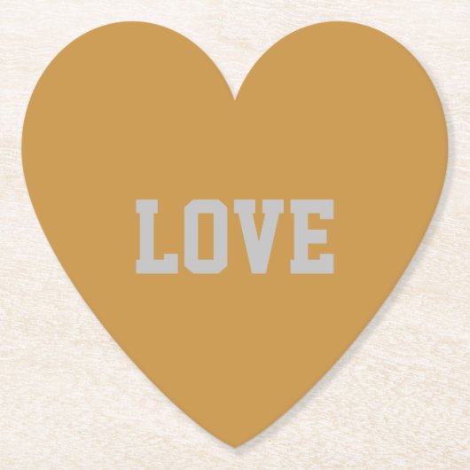 LIEBE Typografie Herz Untersetzer Set (Vorderseite)