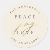 Liebe Typografie Holiday - Moderne Friedensfreude Runder Aufkleber (Vorderseite)