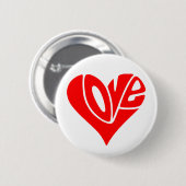 Liebe Typografie in Herzform Button (Vorne & Hinten)