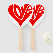 Liebe Typografie in Herzform Fächer (Vorne und Hinten)