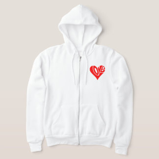 Liebe Typografie in Herzform Hoodie