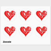 Liebe Typografie in Herzform Runder Aufkleber (Blatt)
