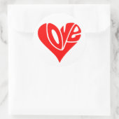 Liebe Typografie in Herzform Runder Aufkleber (Tasche)