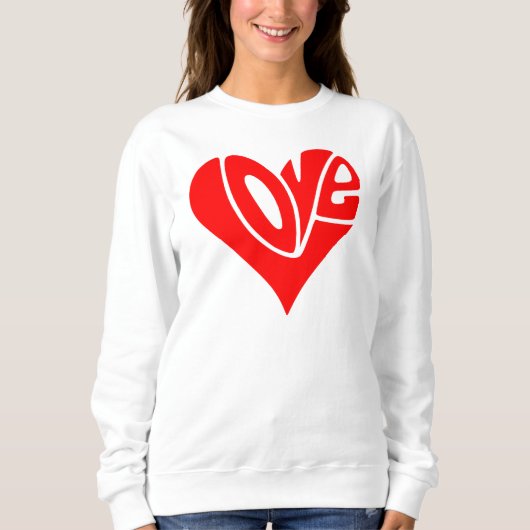 Liebe Typografie in Herzform Sweatshirt (Vorderseite)