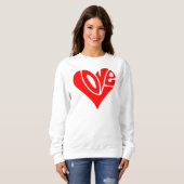 Liebe Typografie in Herzform Sweatshirt (Vorne ganz)