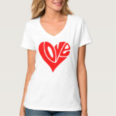 Liebe Typografie in Herzform T-Shirt (Vorderseite)
