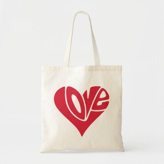 Liebe Typografie in Herzform Tragetasche (Vorne)