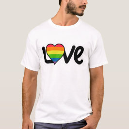 LIEBE Typografie LGBTQ Regenbogen Herz Pride Monat T-Shirt