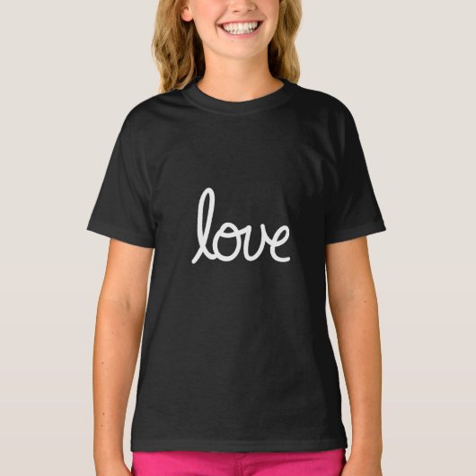 Liebe Typografie - Minimaler romantischer T - Shir T-Shirt (Vorderseite)
