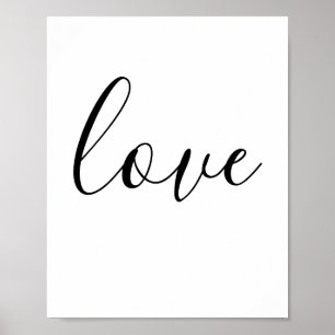 Liebe Typografie Minimalistisch Schwarzweiß-Weiß Poster