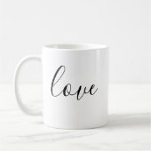 Liebe Typografie Minimalistischer Schwarzer Text Kaffeetasse (Links)