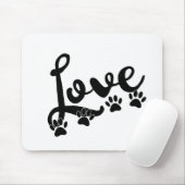Liebe Typografie mit Hundekuppeldrucken Mousepad (Mit Mouse)