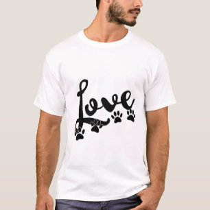 Liebe Typografie mit Hundekuppeldrucken T-Shirt