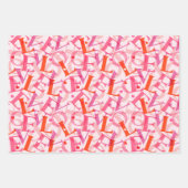 LIEBE Typografie Muster Valentinstag Geschenkpapier Set (Vorderseite 3)