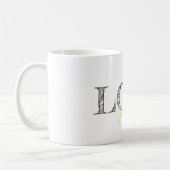 LIEBE. Typografie-Namen Moderne Kindermädchen Kaffeetasse (Links)