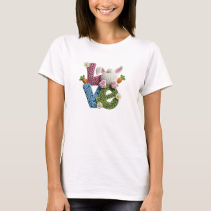 Liebe Typografie Ostern Häkelname T-Shirt