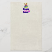 Liebe Typografie Rainbow Hand Peace Sign Briefpapier (Vorderseite)