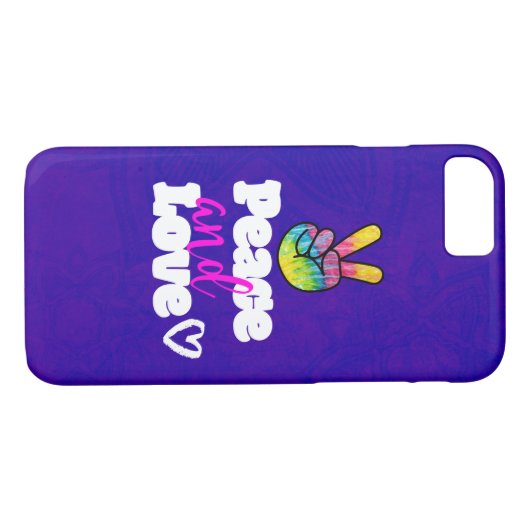 Liebe Typografie Rainbow Hand Peace Sign Case-Mate iPhone Hülle (Rückseite (Horizontal))