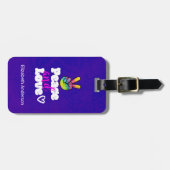 Liebe Typografie Rainbow Hand Peace Sign Gepäckanhänger (Vorderseite horizontal)