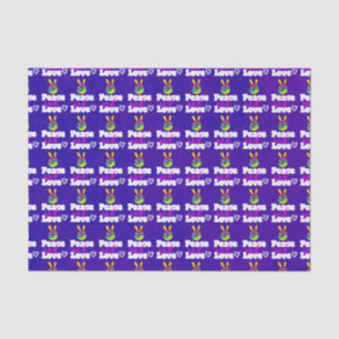 Liebe Typografie Rainbow Hand Peace Sign Seidenpapier