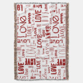 LIEBE! Typografie Red Valentine Word Cloud Decke (Vorderseite Vertikal)