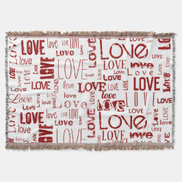 LIEBE! Typografie Red Valentine Word Cloud Decke