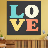 Liebe Typografie Retro Color Square Leinwanddruck (Insitu (Wohnzimmer))