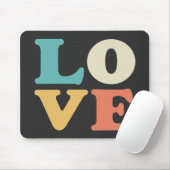 Liebe Typografie Retro Color Square Mousepad (Mit Mouse)