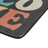 Liebe Typografie Retro Color Square Schneidebrett (Ecke)