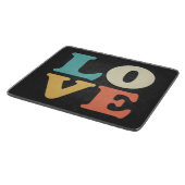 Liebe Typografie Retro Color Square Schneidebrett (Ecke)