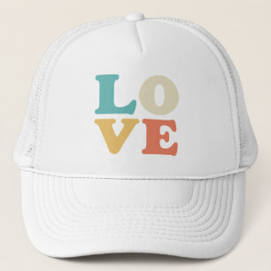 Liebe Typografie Retro Color Square Truckerkappe
