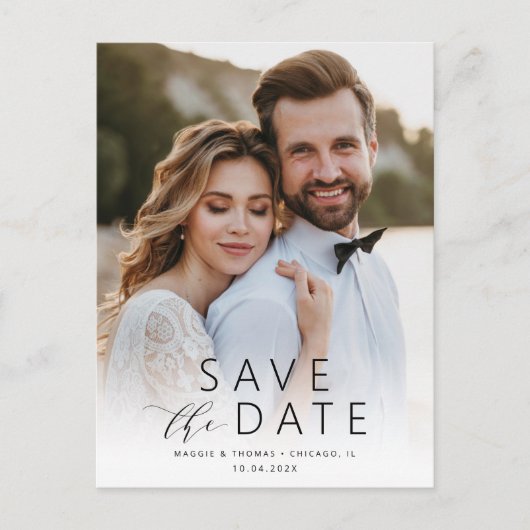 Liebe Typografie Save the Date Hochzeitspostkarte Postkarte (Vorderseite)