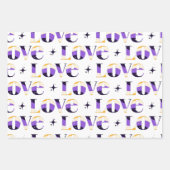Liebe Typografie Sparkle Muster Cool Geschenkpapier Set (Vorderseite 3)