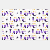 Liebe Typografie Sparkle Muster Cool Geschenkpapier Set (Vorderseite)